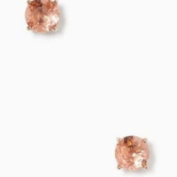 Kate Spade Gumdrop Studs Light Peach & Rose Gold Faceted Glass Stone Kate Spade